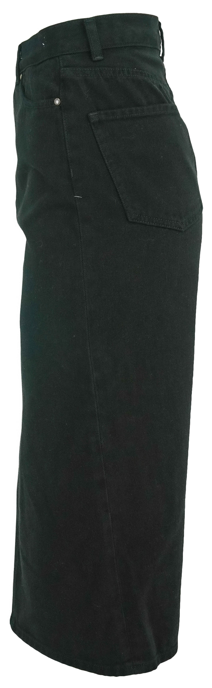 The Great Column Denim Skirt in Black - Discounts on The Great at UAL