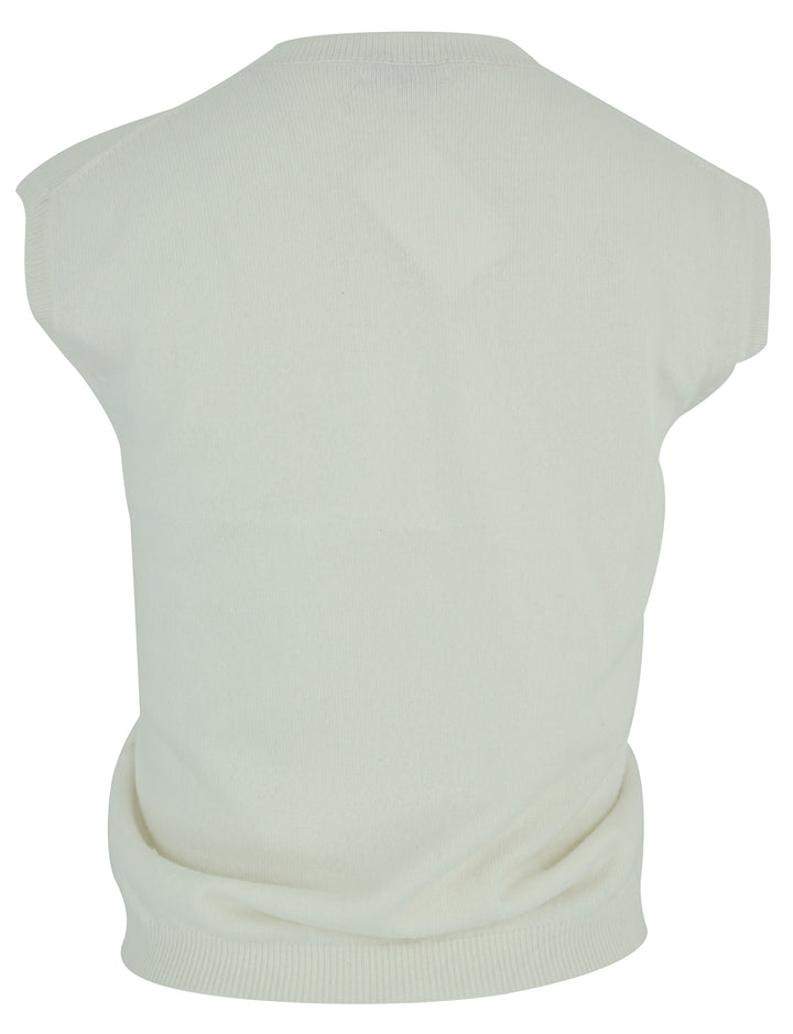 Ferragamo Sweater Vest in Cream - Discounts on Salvatore Ferragamo at UAL
