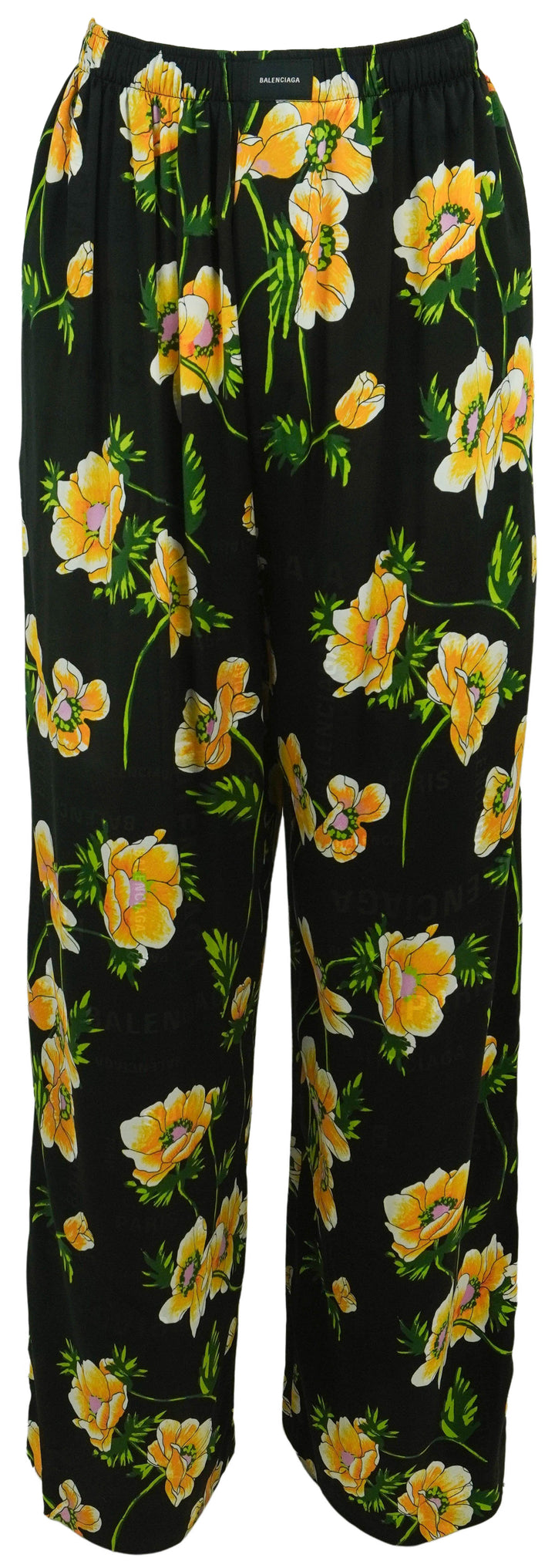 Balenciaga Floral Print Pajama Pants in Black - Discounts on Balenciaga at UAL