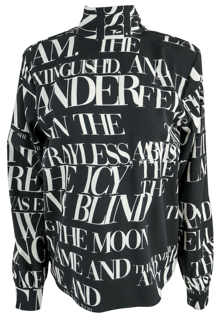 Libertine Poeme Noir Bianca Blouse in Black and Cream - Discounts on Libertine at UAL