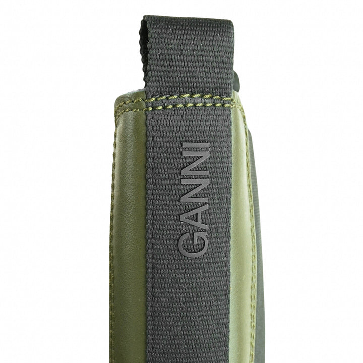 Ganni Chunky Sole Chelsea Boots in Olive Green and Black - Discounts on Ganni at UAL