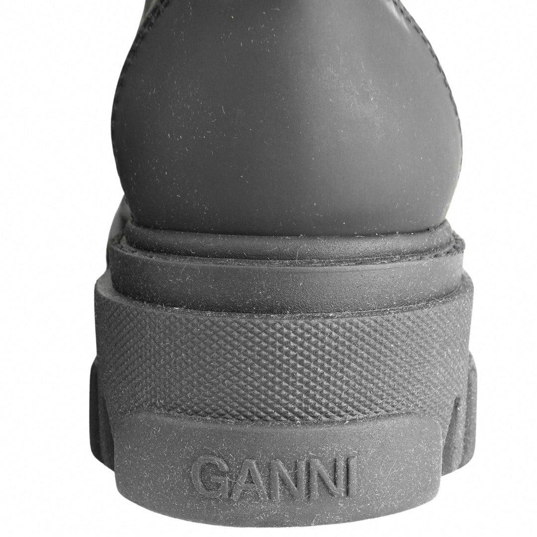 Ganni Chunky Sole Chelsea Boots in Olive Green and Black - Discounts on Ganni at UAL