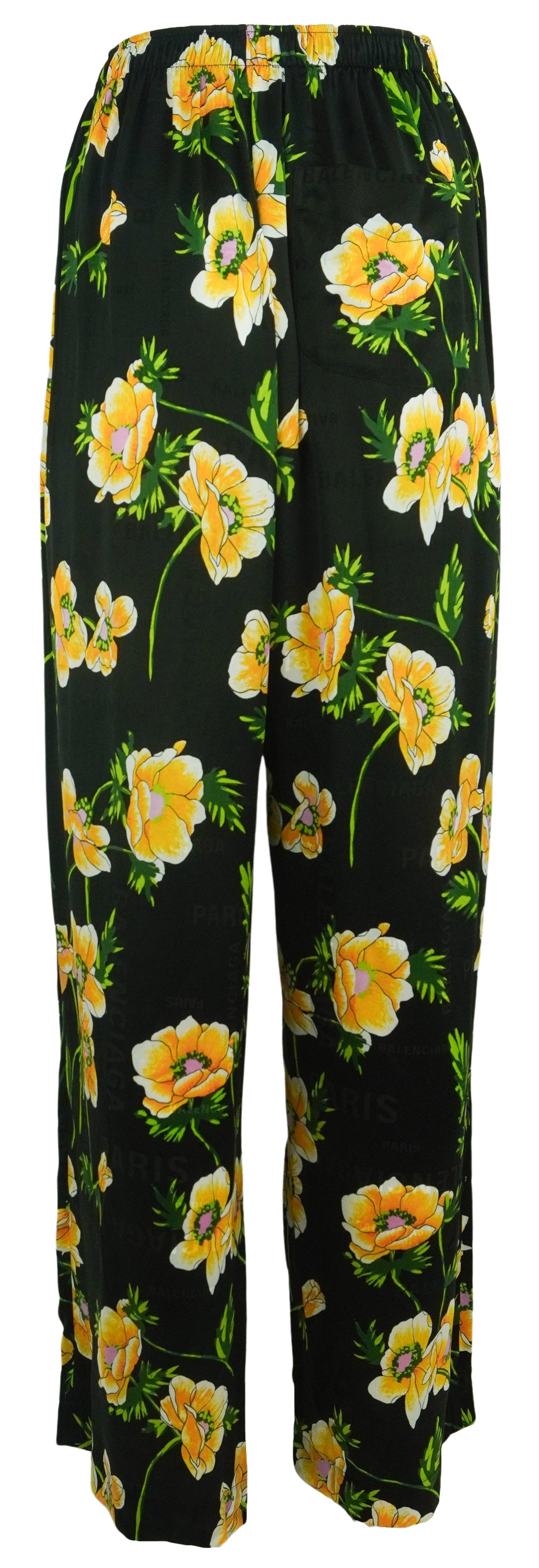 Balenciaga Floral Print Pajama Pants in Black - Discounts on Balenciaga at UAL