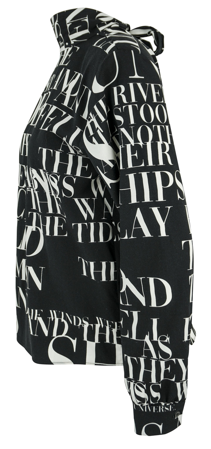 Libertine Poeme Noir Bianca Blouse in Black and Cream - Discounts on Libertine at UAL