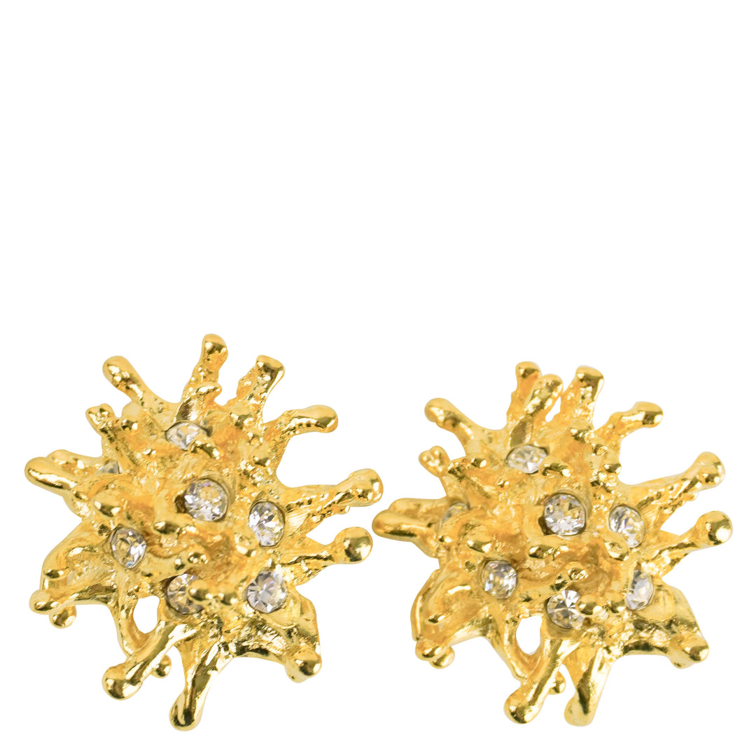 Kenneth Jay Lane Embellished Clip On Earrings in Gold - Discounts on Kenneth Jay Lane at UAL