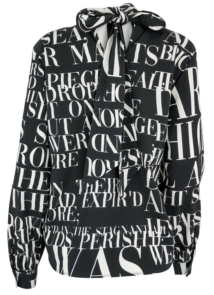 Libertine Poeme Noir Bianca Blouse in Black and Cream - Discounts on Libertine at UAL