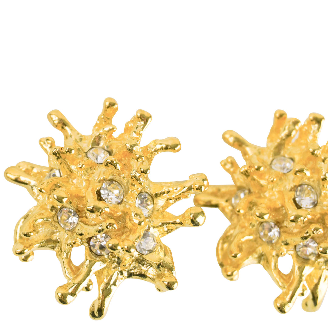 Kenneth Jay Lane Embellished Clip On Earrings in Gold - Discounts on Kenneth Jay Lane at UAL