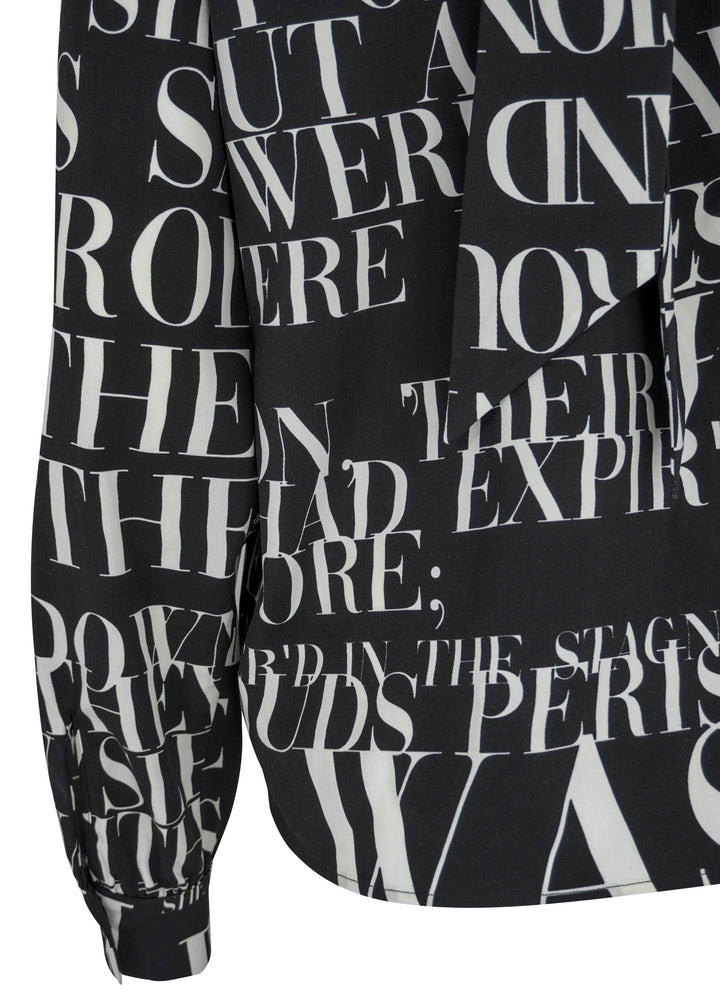Libertine Poeme Noir Bianca Blouse in Black and Cream - Discounts on Libertine at UAL