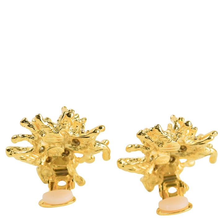 Kenneth Jay Lane Embellished Clip On Earrings in Gold - Discounts on Kenneth Jay Lane at UAL