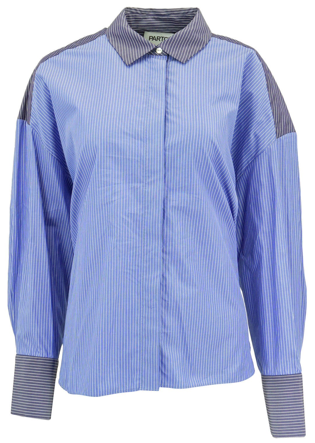 Partow Theo Shirt in Cornflower Stripe - Discounts on Partow at UAL