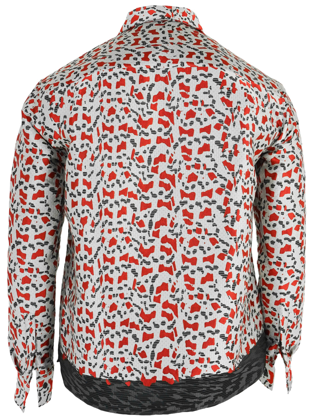 Haider Ackermann Oversized Shirt in Abstract Red and Black - Discounts on Haider Ackermann at UAL