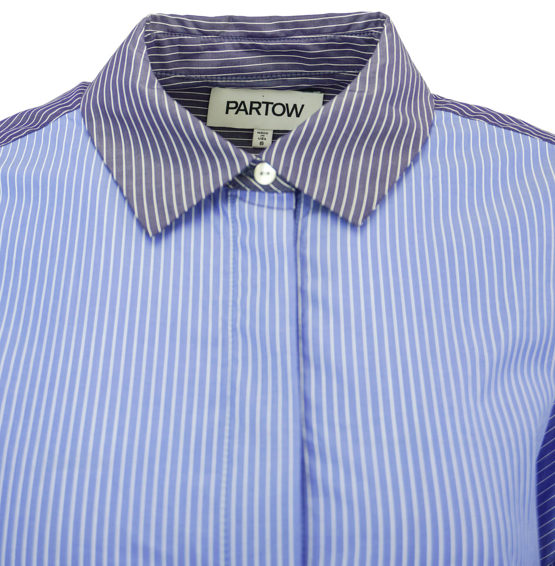 Partow Theo Shirt in Cornflower Stripe - Discounts on Partow at UAL
