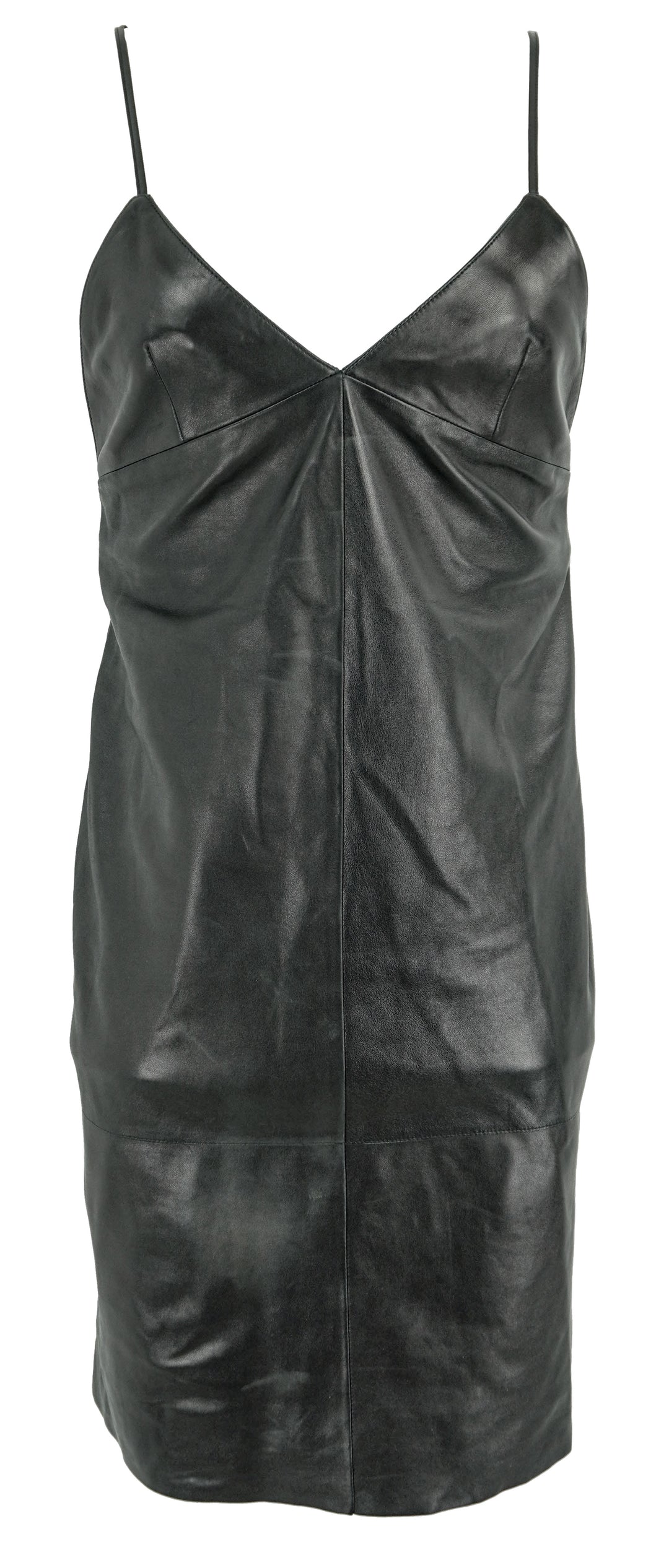Saint Laurent Panelled Leather Mini Dress - Discounts on Saint Laurent at UAL