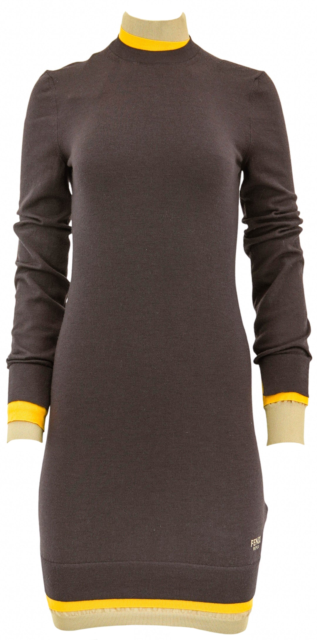 Fendi Multi-Layer Mini Dress in Brown - Discounts on Fendi at UAL
