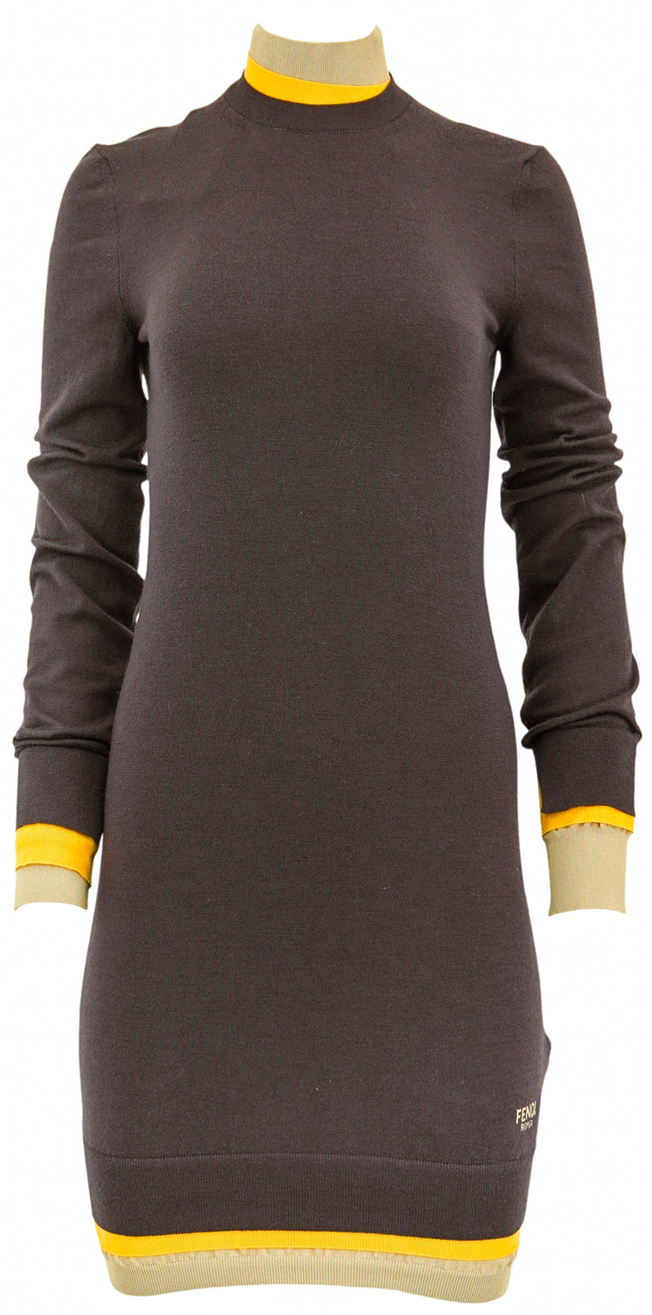 Fendi Multi-Layer Mini Dress in Brown - Discounts on Fendi at UAL