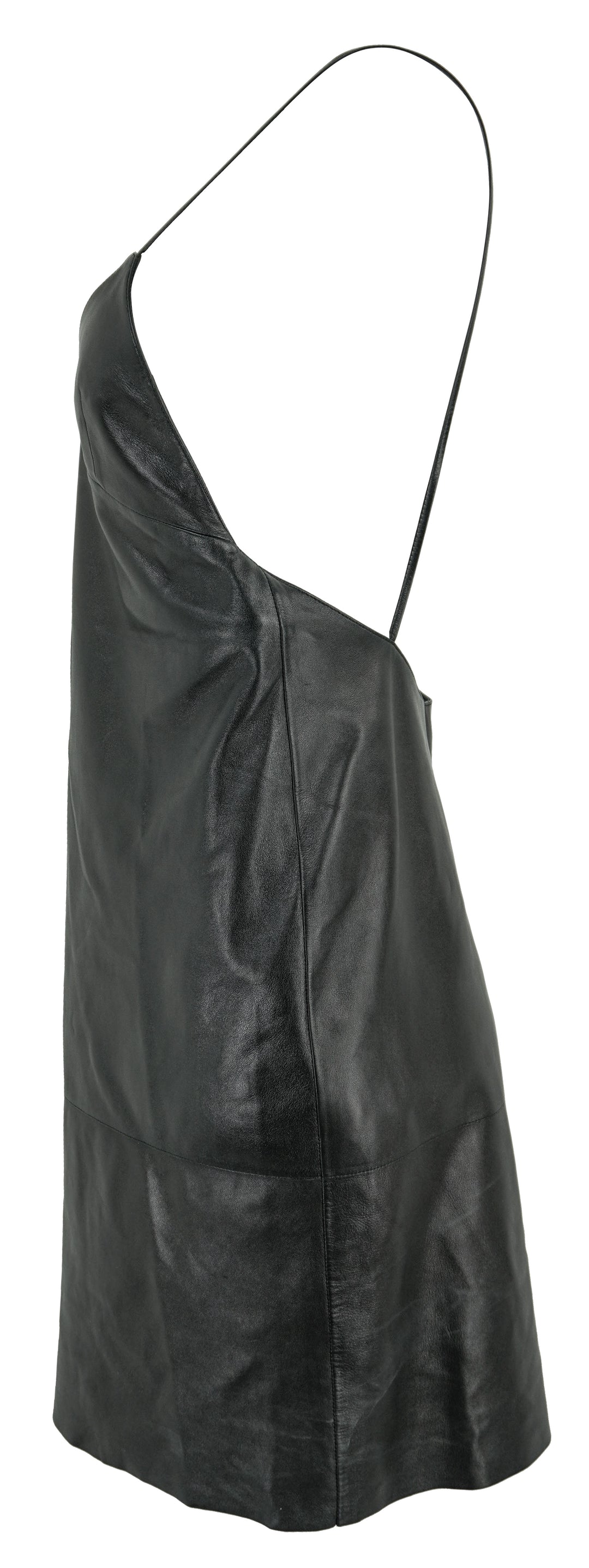 Saint Laurent Panelled Leather Mini Dress - Discounts on Saint Laurent at UAL