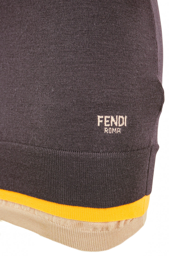 Fendi Multi-Layer Mini Dress in Brown - Discounts on Fendi at UAL