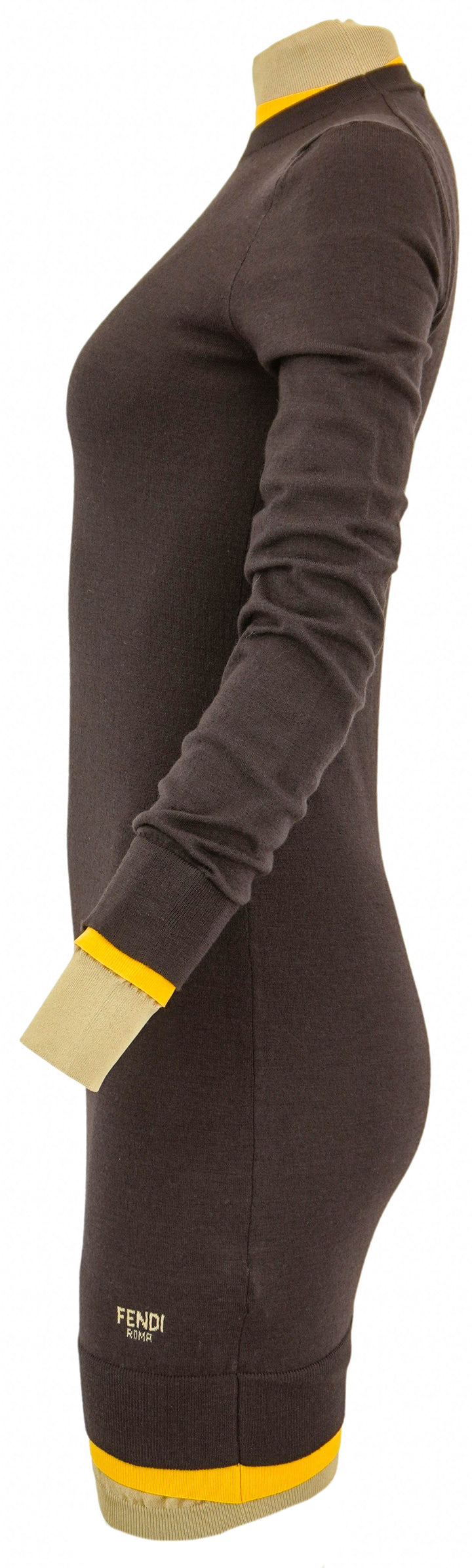 Fendi Multi-Layer Mini Dress in Brown - Discounts on Fendi at UAL