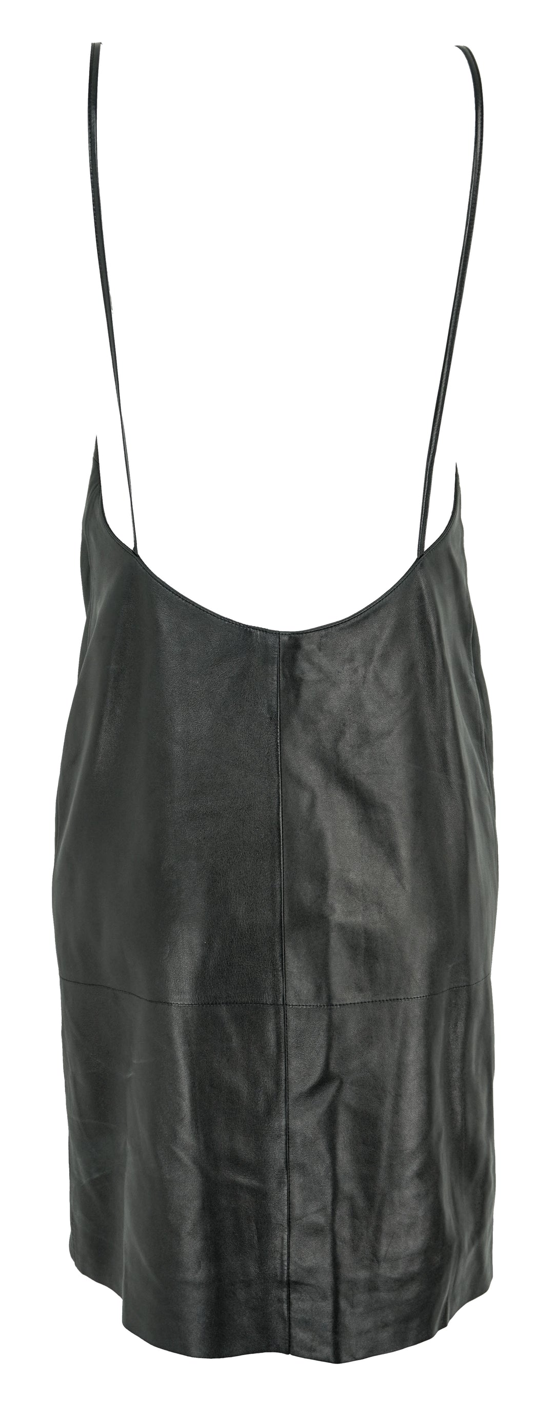 Saint Laurent Panelled Leather Mini Dress - Discounts on Saint Laurent at UAL