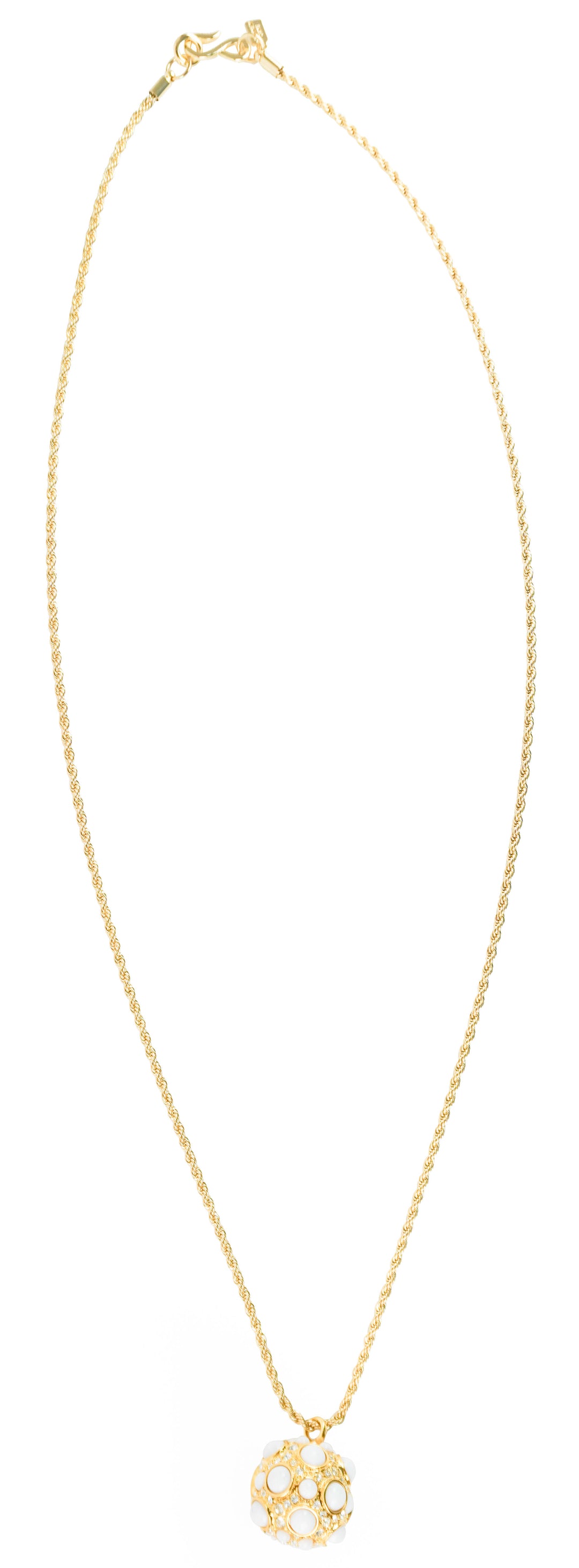 Kenneth Jay Lane Ball Pendant Necklace in White/Gold - Discounts on Kenneth Jay Lane at UAL