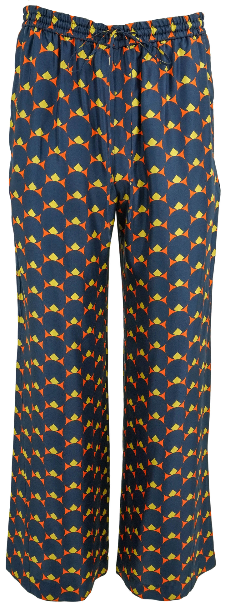 Lanvin Silk Trousers in Navy Print - Discounts on Lanvin at UAL