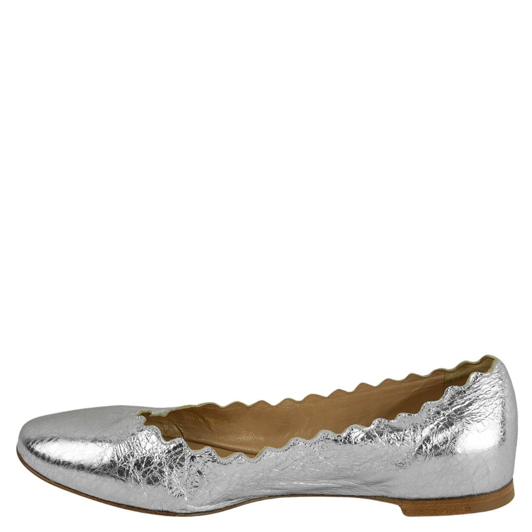 Chloé Lauren Ballerina Flats in Silver