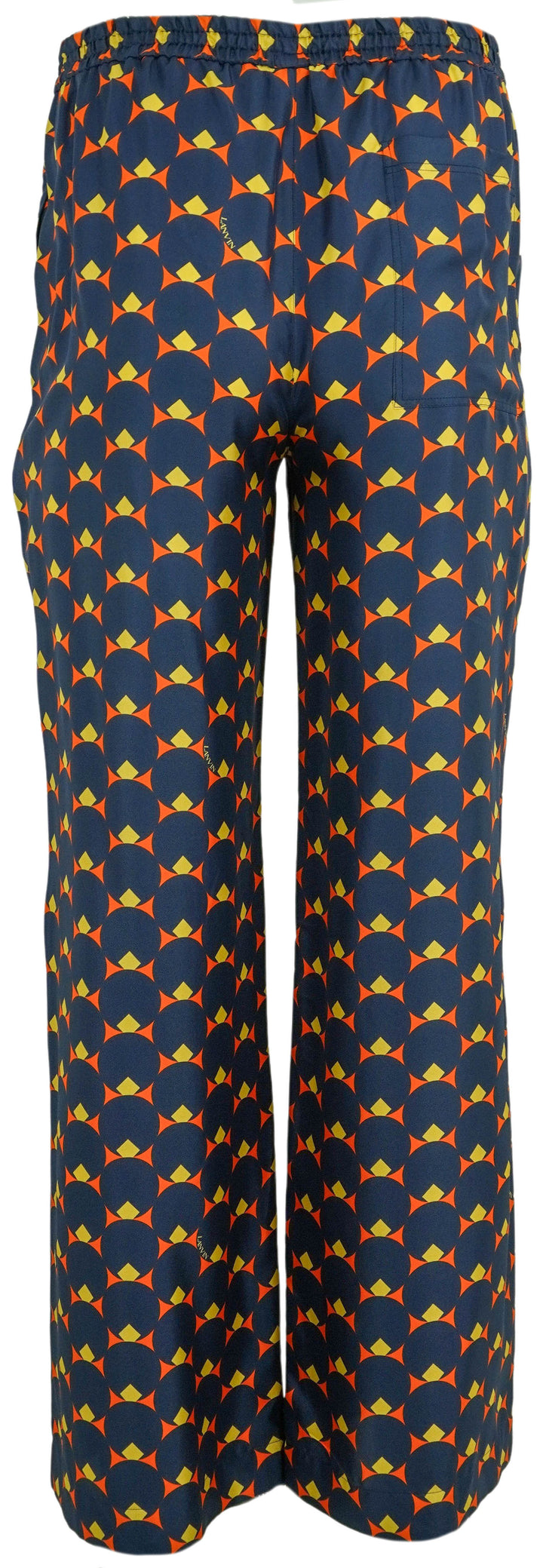 Lanvin Silk Trousers in Navy Print - Discounts on Lanvin at UAL