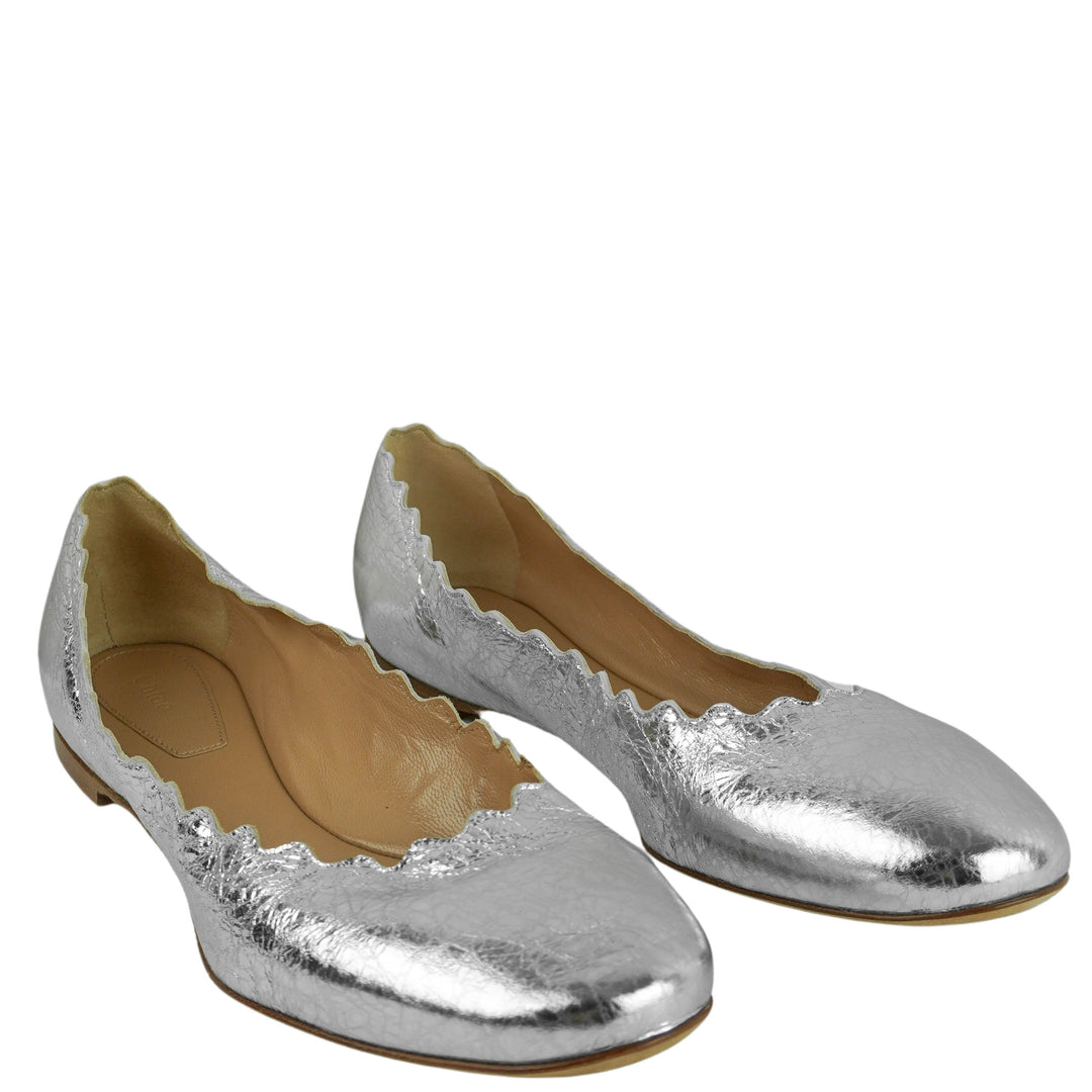 Chloé Lauren Ballerina Flats in Silver