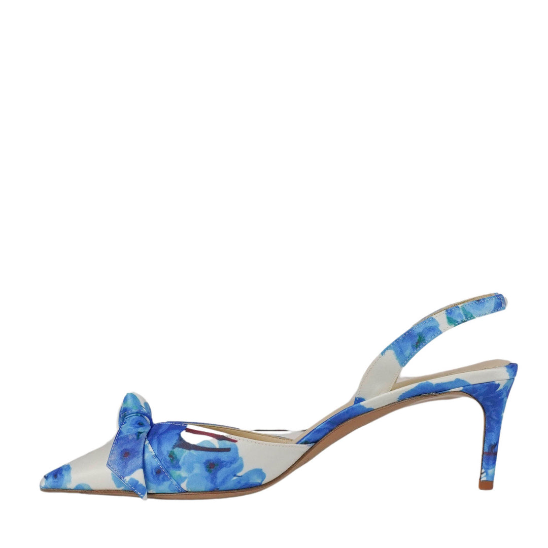 Alexandre Birman Clarita Slingback Heels in Blue Floral