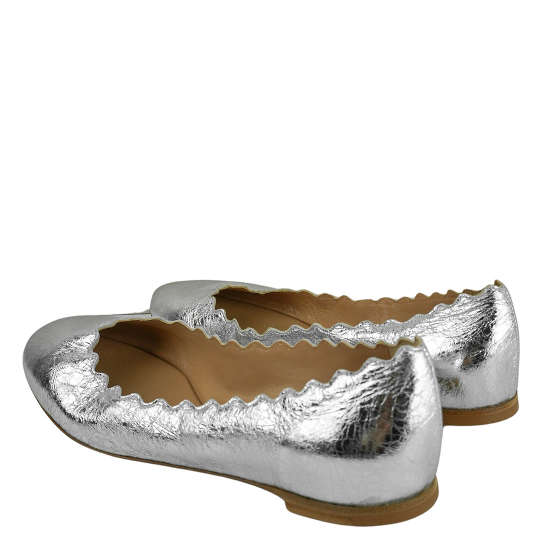 Chloé Lauren Ballerina Flats in Silver