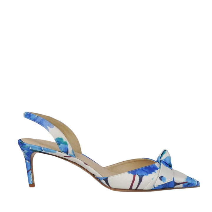 Alexandre Birman Clarita Slingback Heels in Blue Floral