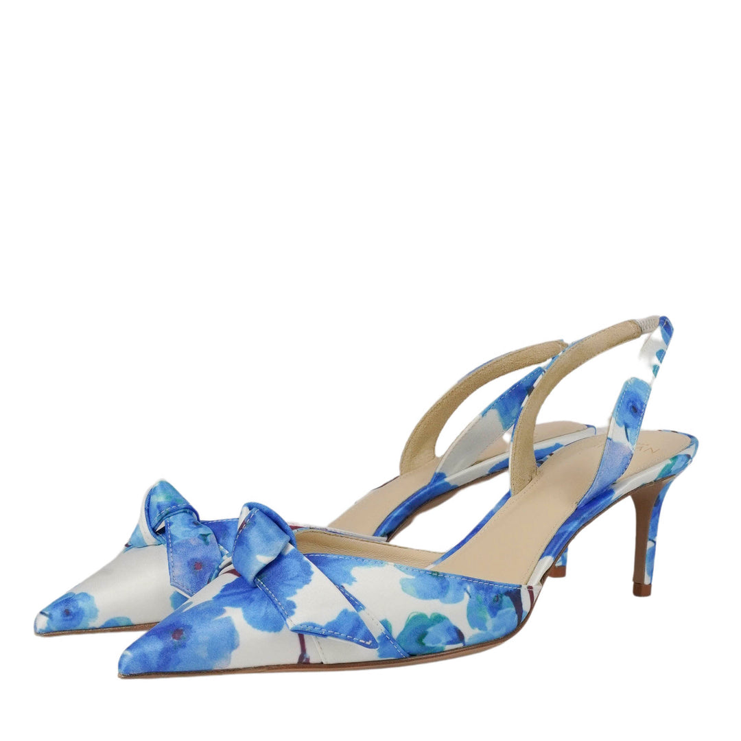 Alexandre Birman Clarita Slingback Heels in Blue Floral
