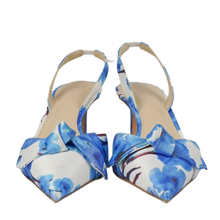 Alexandre Birman Clarita Slingback Heels in Blue Floral