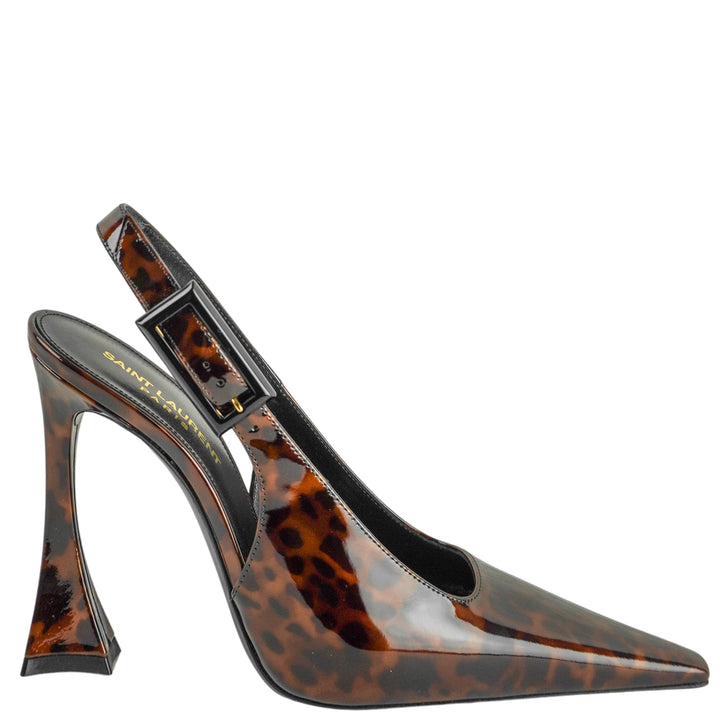 Saint Laurent Dune Slingback Heels in Tortoise - Discounts on Saint Laurent at UAL