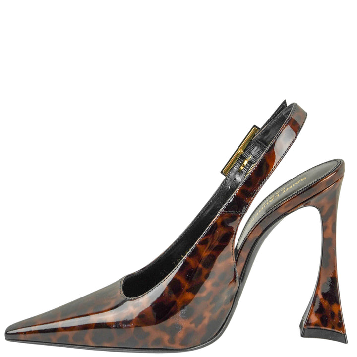 Saint Laurent Dune Slingback Heels in Tortoise - Discounts on Saint Laurent at UAL