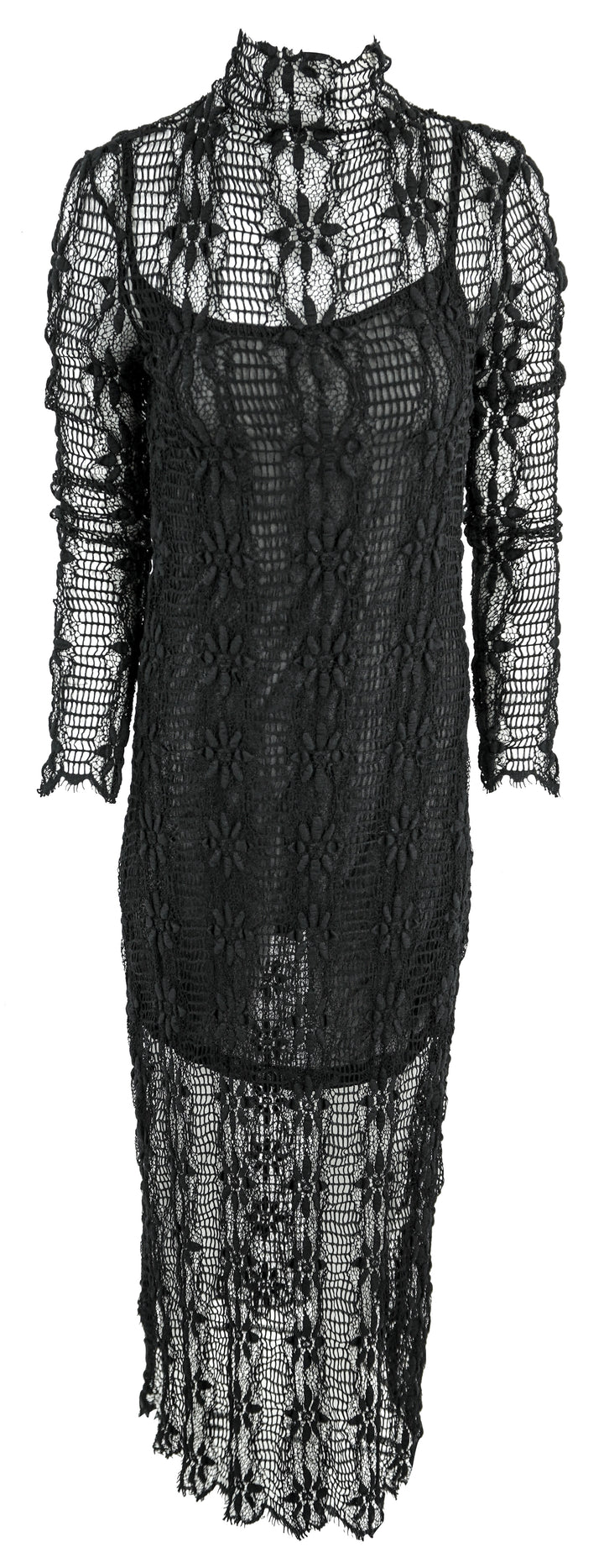 Ulla Johnson Floral Lace Talia Dress in Black - Discounts on Ulla Johnson at UAL