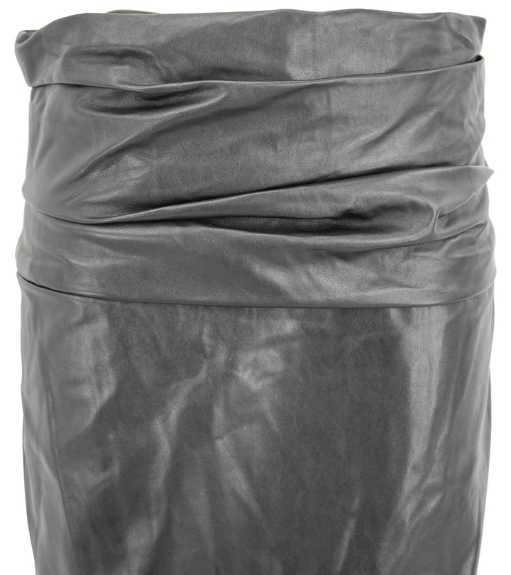 Khaite Winler Leather Skirt in Black - Discounts on Khaite at UAL