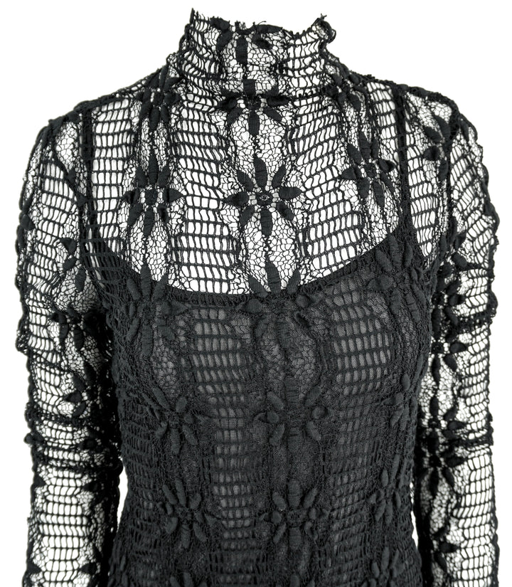 Ulla Johnson Floral Lace Talia Dress in Black - Discounts on Ulla Johnson at UAL