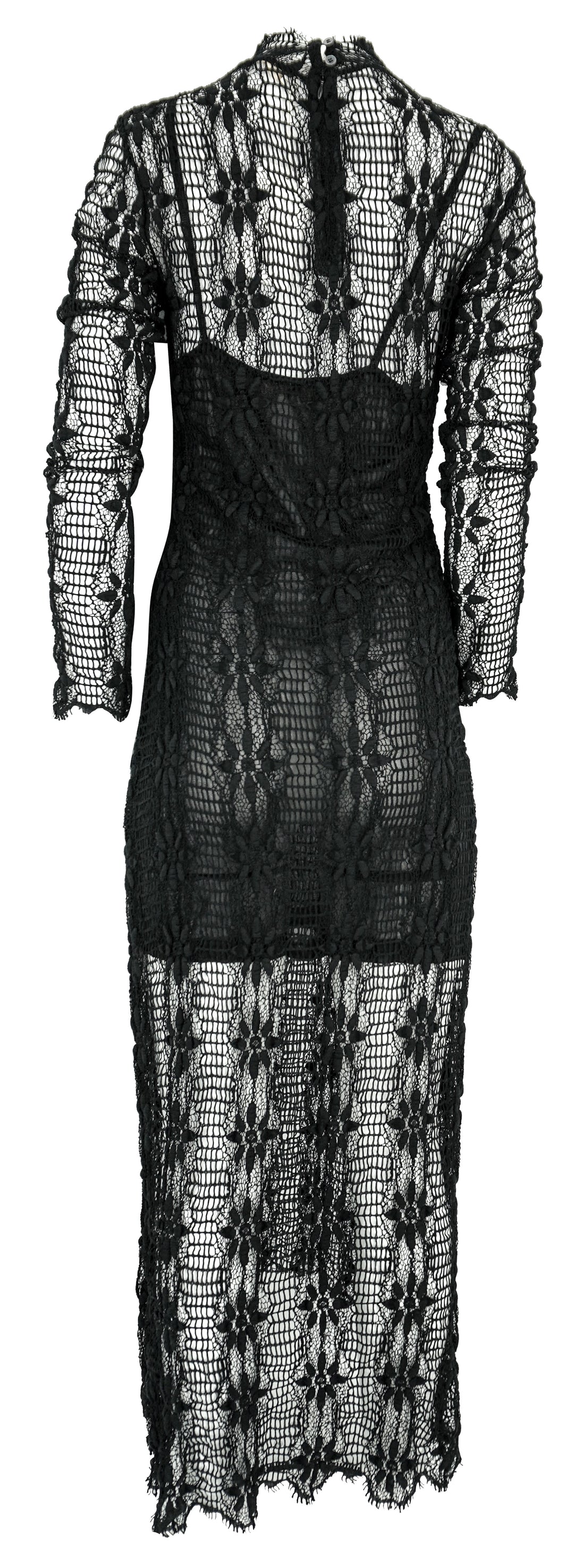 Ulla Johnson Floral Lace Talia Dress in Black - Discounts on Ulla Johnson at UAL