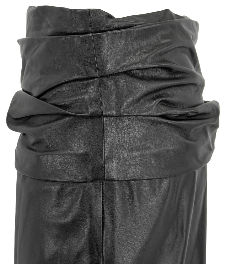 Khaite Winler Leather Skirt in Black - Discounts on Khaite at UAL