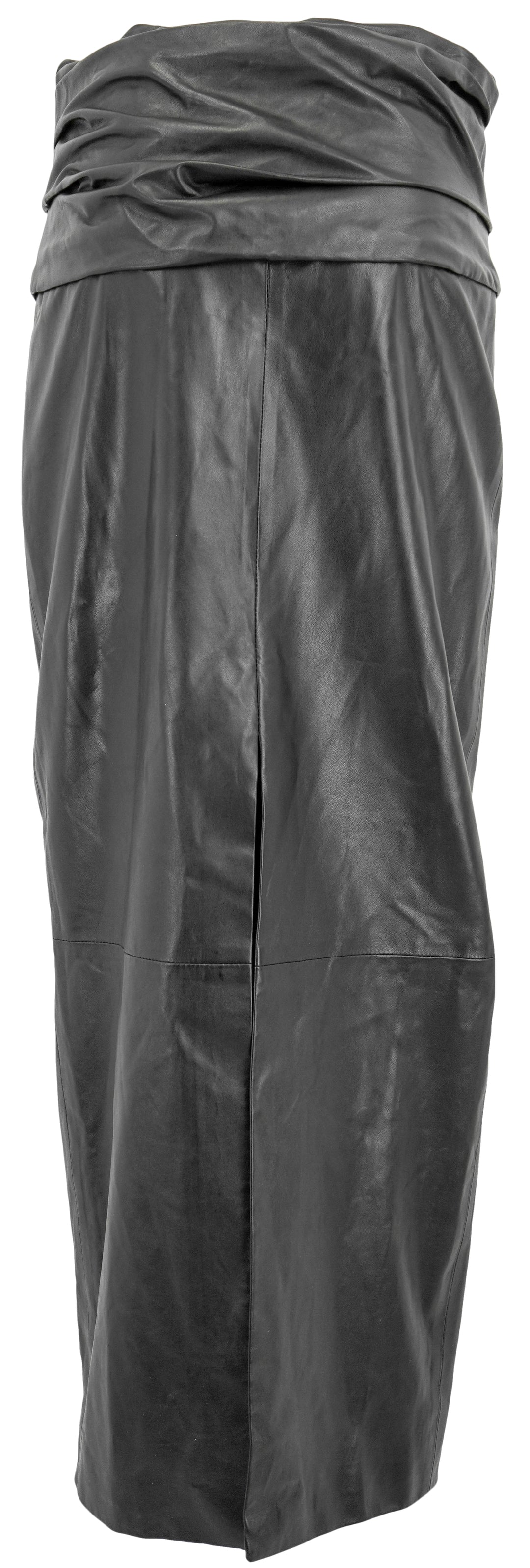 Khaite Winler Leather Skirt in Black - Discounts on Khaite at UAL