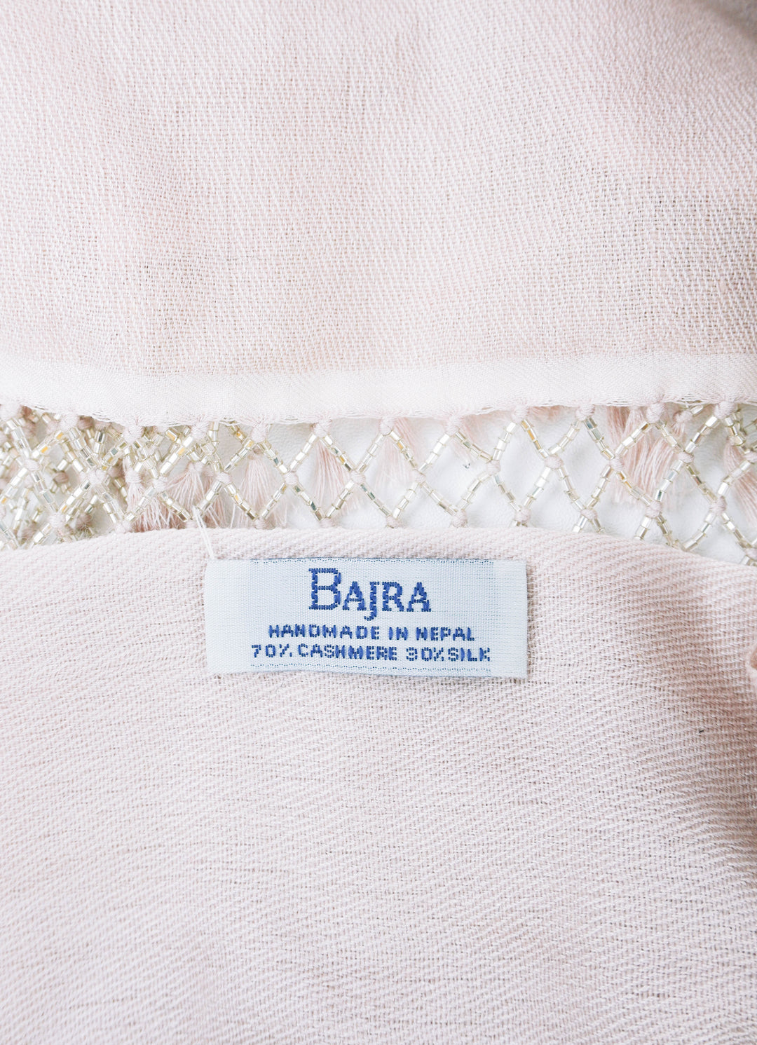 Bajra Scarf with Beaded Tassels in Dusty Rose - Discounts on Bajra at UAL