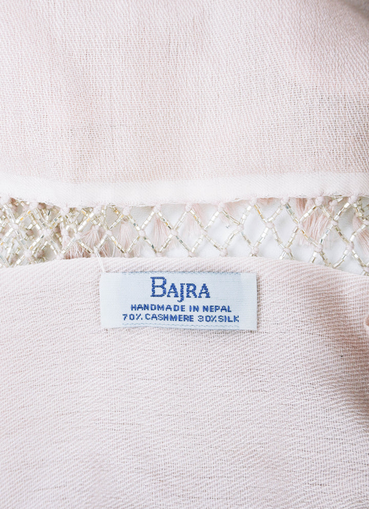 Bajra Scarf with Beaded Tassels in Dusty Rose - Discounts on Bajra at UAL