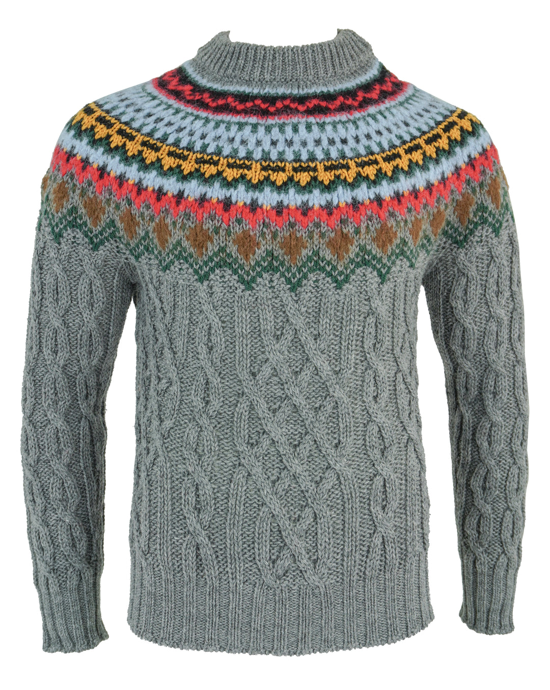 Moncler Après Ski Knit Crewneck Sweater in Grey Multicolor - Discounts on Moncler at UAL