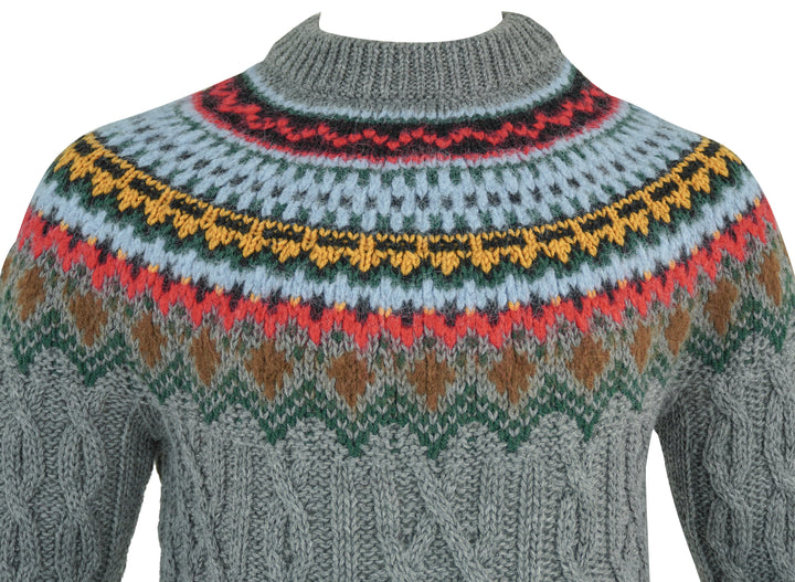Moncler Après Ski Knit Crewneck Sweater in Grey Multicolor - Discounts on Moncler at UAL