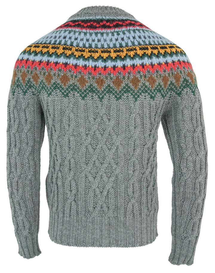 Moncler Après Ski Knit Crewneck Sweater in Grey Multicolor - Discounts on Moncler at UAL