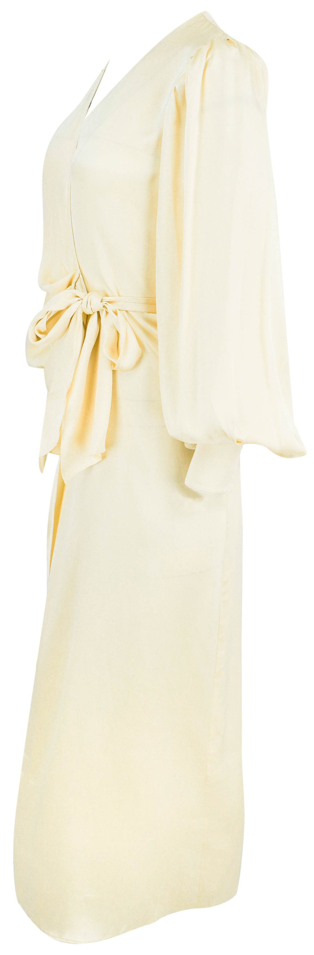 Careste Silk Wrap Dress in Butter Yellow - Discounts on Careste at UAL