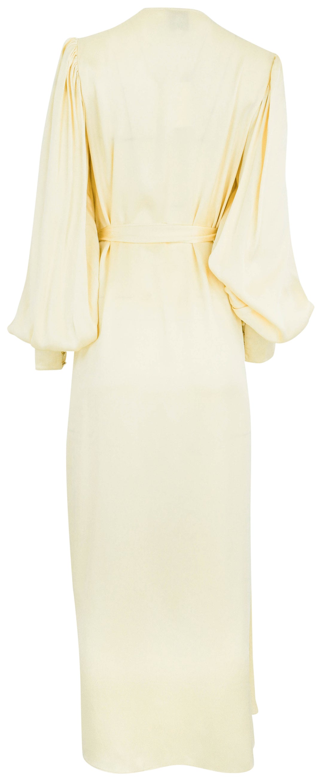 Careste Silk Wrap Dress in Butter Yellow - Discounts on Careste at UAL