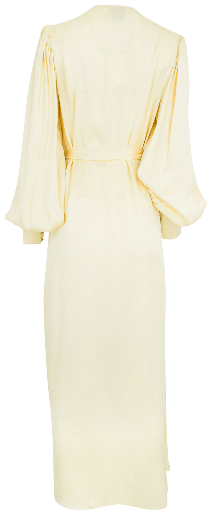 Careste Silk Wrap Dress in Butter Yellow - Discounts on Careste at UAL