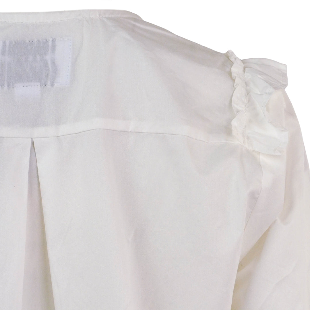 The Shirt Ruffle Front Blouse in White